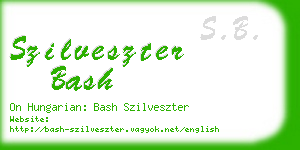 szilveszter bash business card